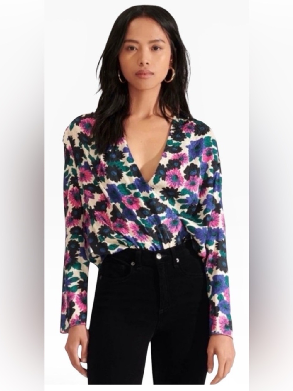 Veronica Beard Buzio Wrap Effect Blouse
